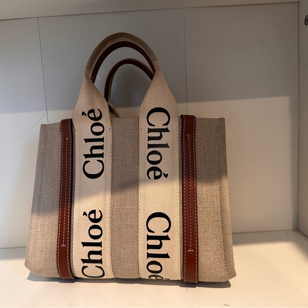 Chloé Beige and Brown Canvas Tote